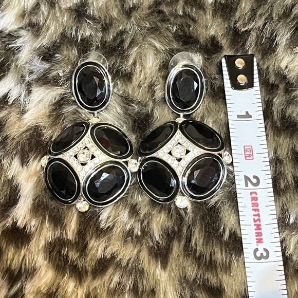 Black Bubble Rhinestone Earrings - Picture 9 of 10